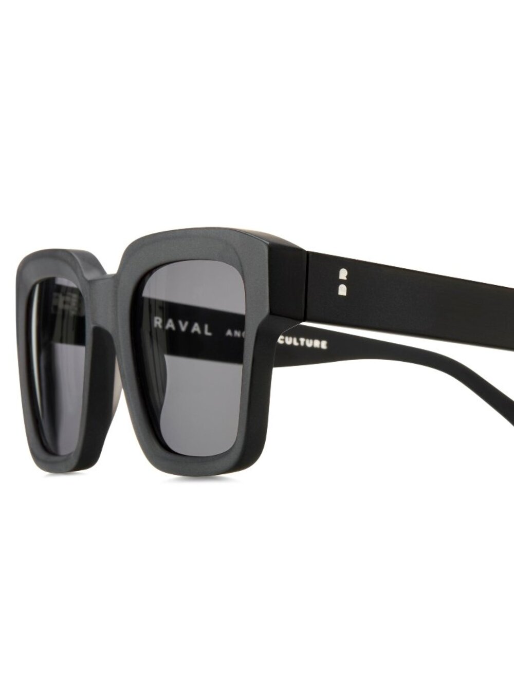 New Raval Eyewear Men's Sunglasses Black Square Grey Lens Acetate Frame MOEEM C2